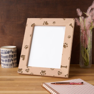 Cadres Gravés Empreinte de patte d'os de chien gravé