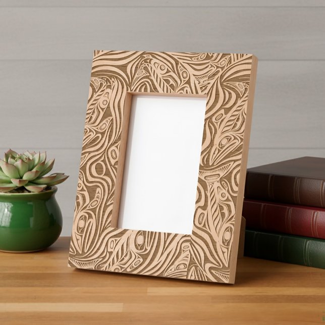 Cadres Gravés Esprit d'art saumon Haïda Pacifique Nord-Ouest Aut (Créateur téléchargé)