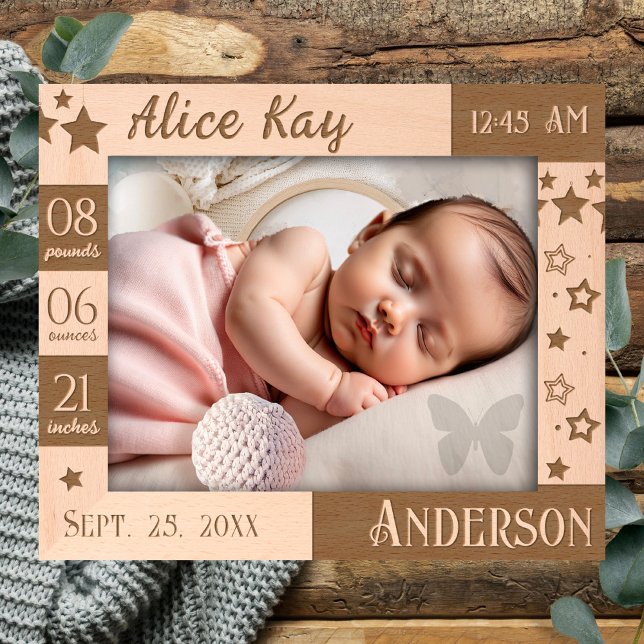 Cadres Gravés Étoiles et script de statistiques sur les bébés (Créateur téléchargé)