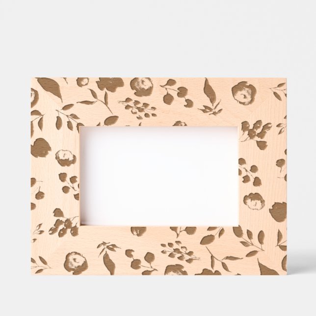 Cadres Gravés Fleurs de motif de rose et de feuille rustiques Fl (Recto)