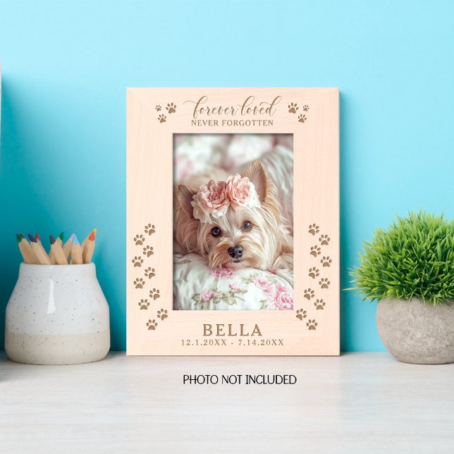 Cadres Gravés Forever Loved Never Forgotten Dog Paws (Créateur téléchargé)