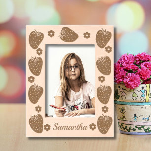 Cadres Gravés Fraises et fleurs mignonnes