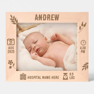 Cadres Gravés Frame mémoire bébé garçon Horizontal DP7
