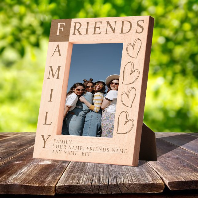 Cadres Gravés Friends are Family Rustic Wooden Photo frame (Friends are Family Rustic Wooden Photo frame Engraved Frames)