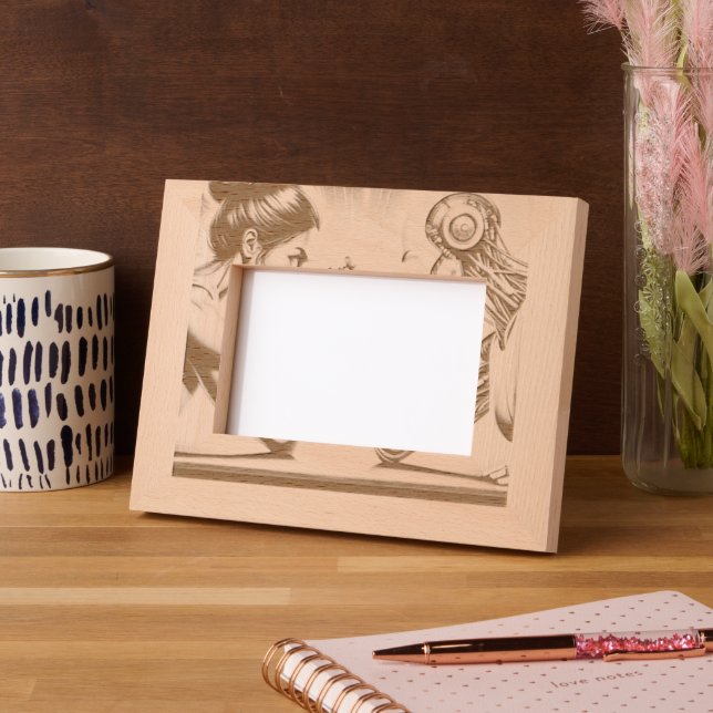 Cadres Gravés Girl vs Robot : Le pouvoir rencontre l'innovation (Gauche)