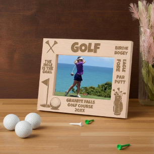 Cadres Gravés Golfeur de golf personnalisé Le trou est l'objecti