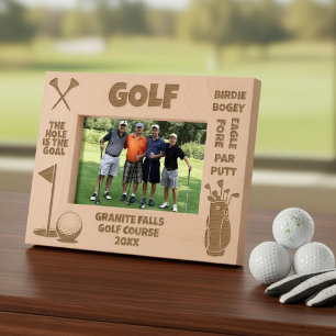 Cadres Gravés Golfeur de golf personnalisé Le trou est l'objecti