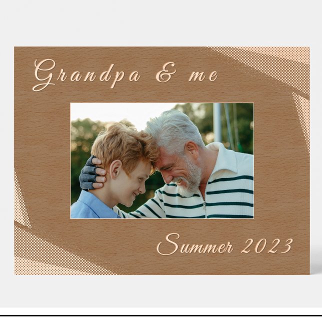 Cadres Gravés Grandpa géométrique Date Custom Wood Picture Frame (Créateur téléchargé)