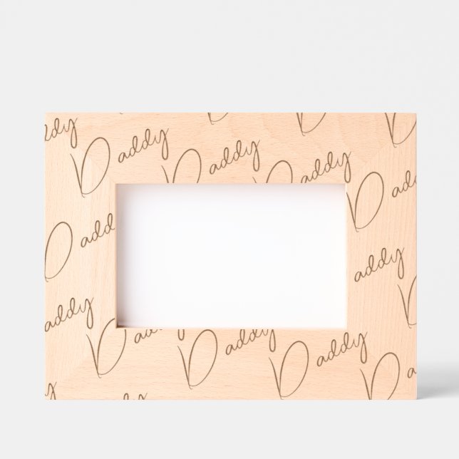 Cadres Gravés Handwritten-Style Custom Daddy Wood Frame, 6x4,  (Recto)