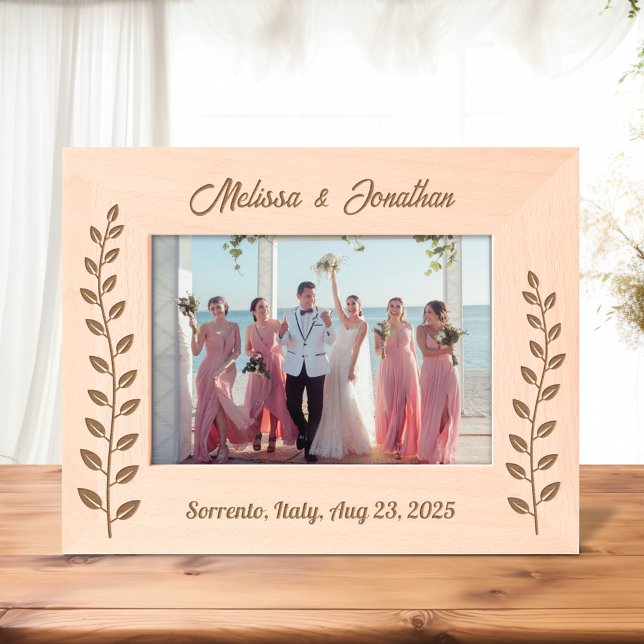 Cadres Gravés Haut Wreath Branch Couple Mariage Anniversaire 7x5 (Créateur téléchargé)