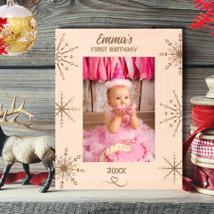 Cadres Gravés Hiver Conederland Baby's 1st Birthday Snowflake