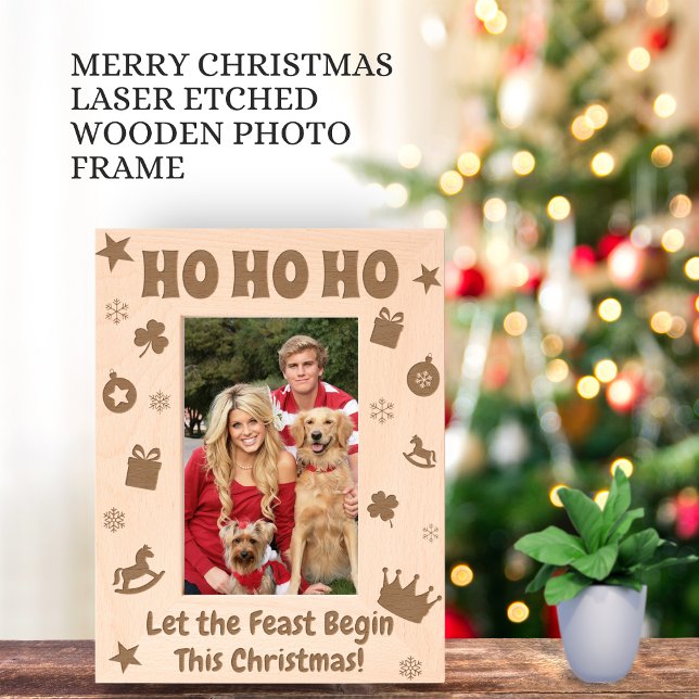 Cadres Gravés HO HO HO Bonjour Noël Cadeau personnalisé (Créateur téléchargé)