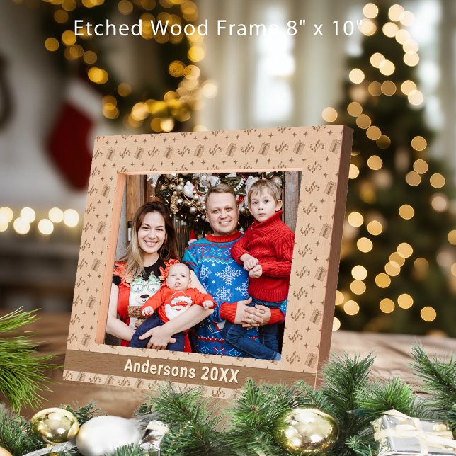 Cadres Gravés Homme en pain d'épice, Arbre de Noël, Coeurs, Nom  (Gingerbread Man, Christmas Tree, Hearts, Name 10x8 Etched Frames)