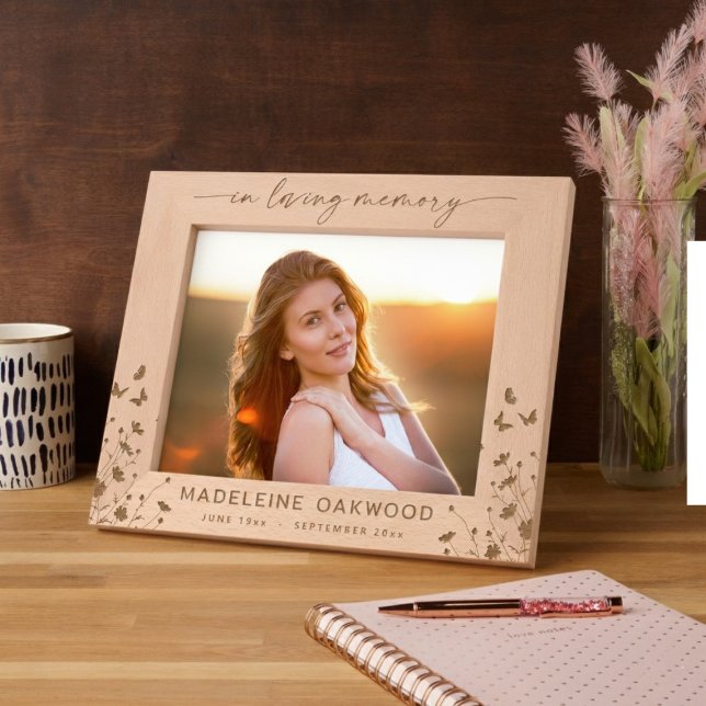 Cadres Gravés In Loving Memory Custom Wildflower Memorial  (In Loving Memory Custom Wildflower Memorial Engraved Frames)