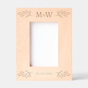 Cadres Gravés Initiales de monogramme de couple de mariage perso