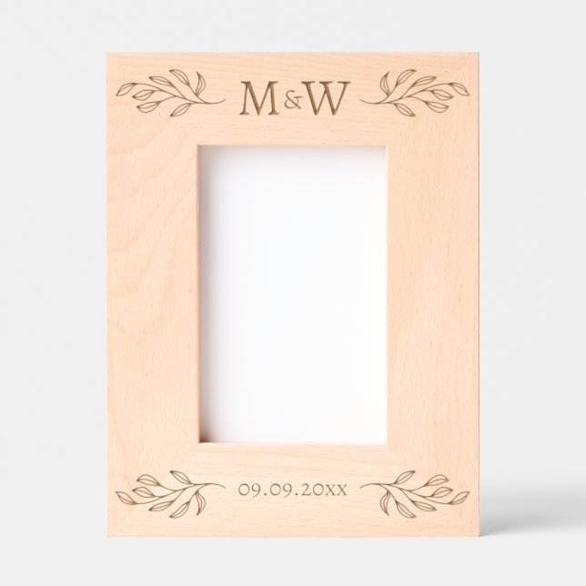 Cadres Gravés Initiales de monogramme de couple de mariage perso (Recto)