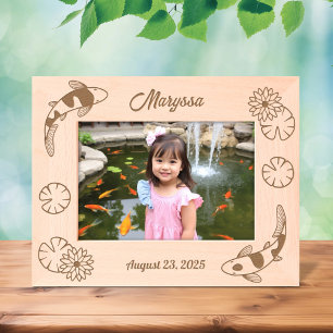 Cadres Gravés Japonais Koi Poisson Eau Lily 7x5