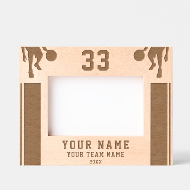 Cadres Gravés Joueur de basket Silhouette Sports Keepsaké (Recto)