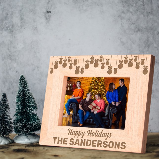 Cadres Gravés Joyeuses fêtes Noël Ornements Nom personnalisé (Créateur téléchargé)