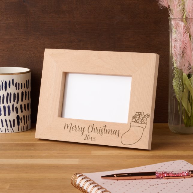 Cadres Gravés Joyeux Noël avec l'année (Gauche)