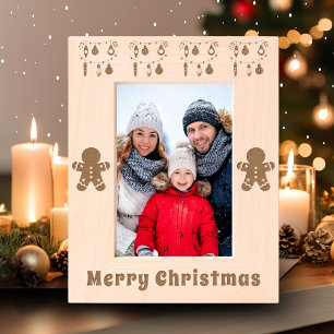 Cadres Gravés Joyeux Noël Gingerbread Homme Décor Photo