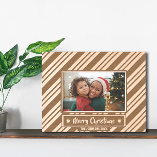 Cadres Gravés Joyeux Noël rustique vacances photo en bois gravé