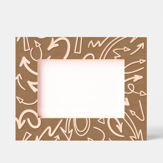 Cadres Gravés Just Arrows Etched Wooden Frame Engraved Frames (Recto)