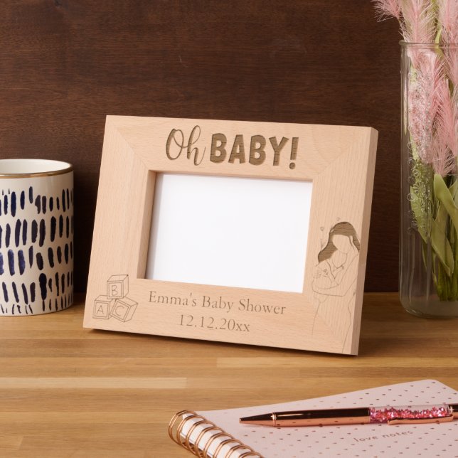 Cadres Gravés Laser Baby shower personnalisable (Gauche)