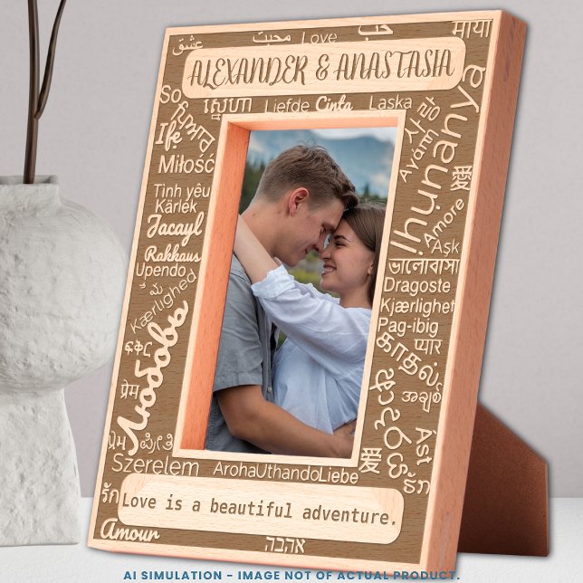 Cadres Gravés Laser customisé gravé 'LOVE' en 50 langues (Créateur téléchargé)