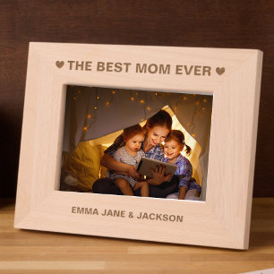 Cadres Gravés Les meilleurs coeurs et noms de maman