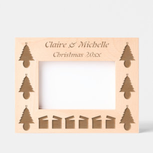 Cadres Gravés Lesbiennes Arbre de Noël arc-en-ciel et présents