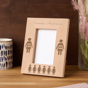 Cadres Gravés LGBTQ Lesbian Silhouette et Rainbow Ladies Custom