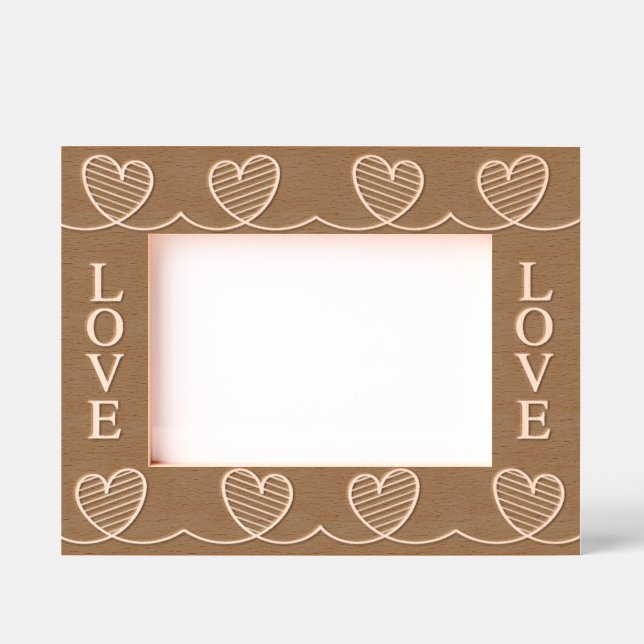 Cadres Gravés Love Connect Etched Wooden Frame Engraved Frames (Recto)