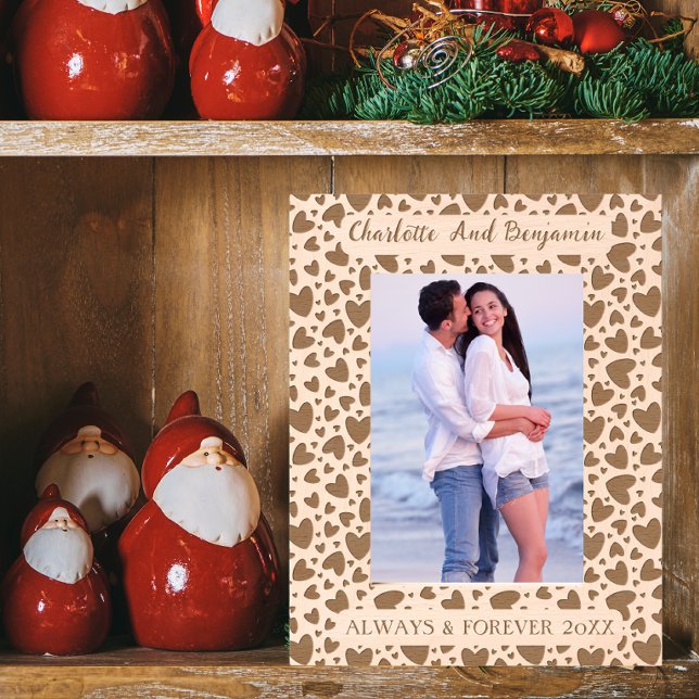 Cadres Gravés Love Heart Always And Forever Nom Et Photo 5x7 (In Situ)