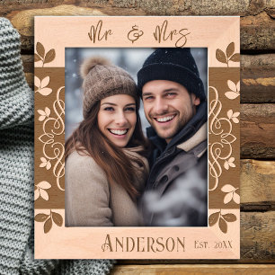 Cadres Gravés M. et Mme Mariage Floral Border