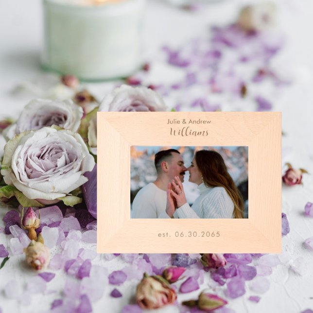 Cadres Gravés Mariage de noms de couple personnalisés simples (Créateur téléchargé)