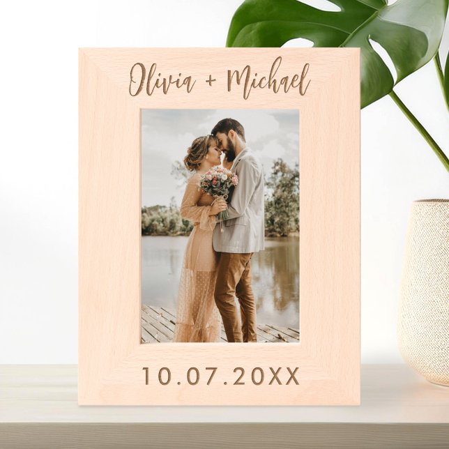 Cadres Gravés Mariage personnalisé avec nom et date (Créateur téléchargé)
