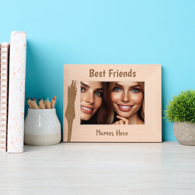 Cadres Gravés Meilleur Ami Personnalisé fleur sauvage (Personalized Best Friends Frame)
