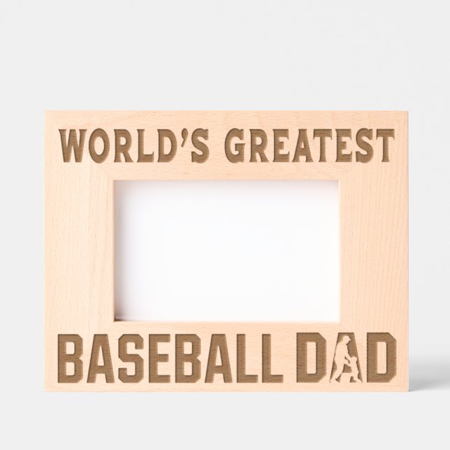Cadres Gravés Meilleur Père de Baseball au Monde (Recto)