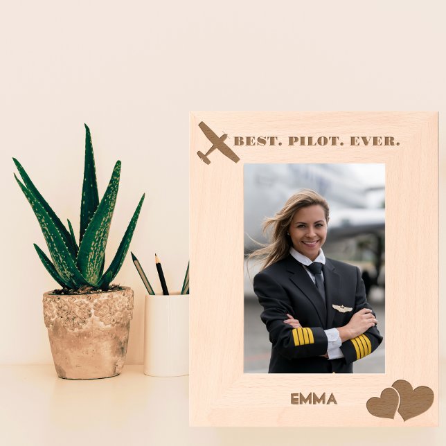 Cadres Gravés Meilleur pilote jamais avion & coeur, simple sur m (Créateur téléchargé)