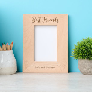 Cadres Gravés Meilleurs amis écriture cursive coeurs noms orient