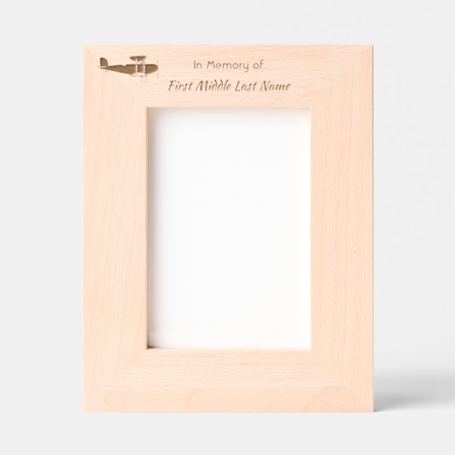 Cadres Gravés Memorial keepsake Biplane  Pilot Flying Sunset (Recto)