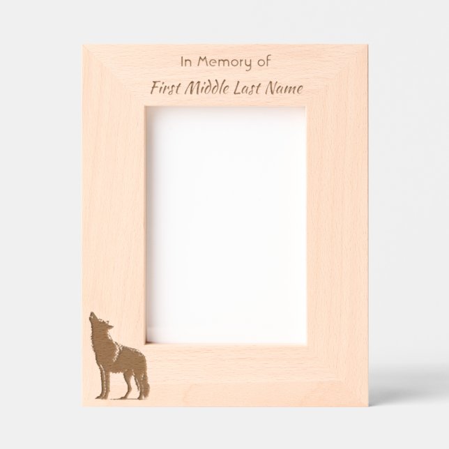 Cadres Gravés Memorial Keepsake Howling Wolf Art (Recto)