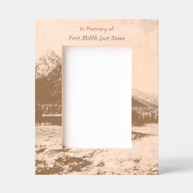 Cadres Gravés Memorial Keepsake Mountain Lake Landscape  (Recto)