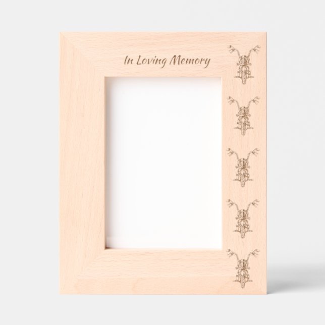 Cadres Gravés Memorial Photo Motorcycle Biker (Recto)