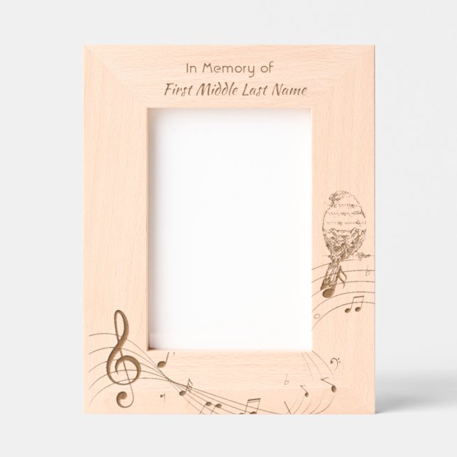 Cadres Gravés Mémorial Pocke Cadeau  Musique Oiseau (Recto)