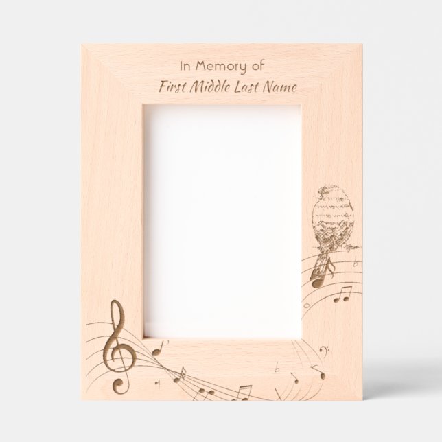 Cadres Gravés Memorial Pocke Keepsake  Music Bird (Recto)