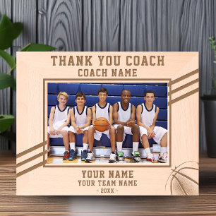 Cadres Gravés Merci Entraîneur Joueur de basket Nom Équipe Sport