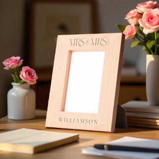 Cadres Gravés Minimal Mme & Mme Newlyweds Mariage Gift Keepsaké