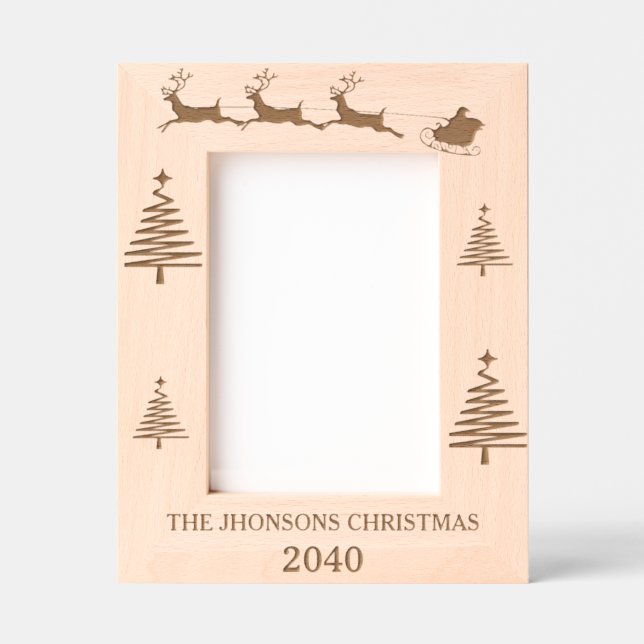 Cadres Gravés Modern Minimalist Christmas Family Photo  (Recto)